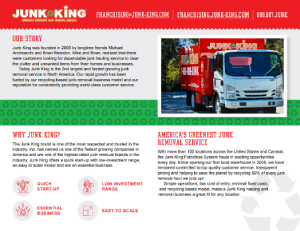 Junk King Brochure Cover